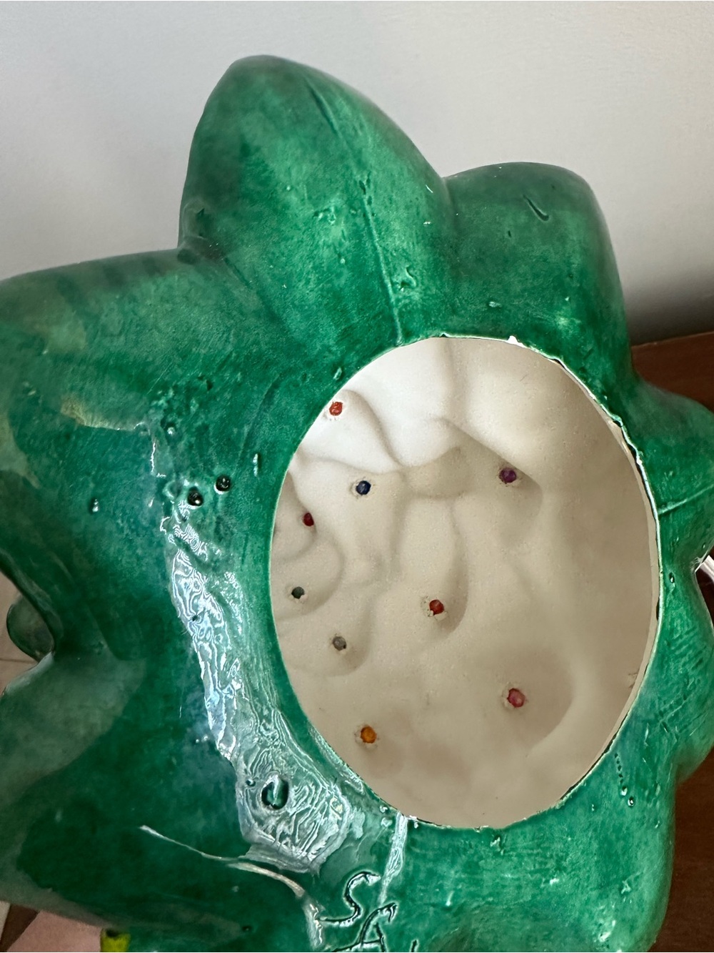 Vintage ceramic painted Christmas tree light rare with mice - Picture 11 of 11